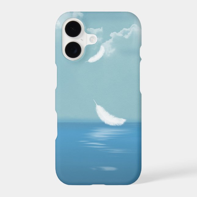 White Feather Floating Over Ocean (Back)