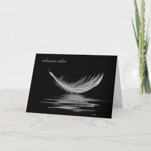 white feather reflection for sympathy card