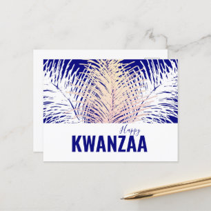 white feathers Black Holiday Happy Kwanzaa Postcard