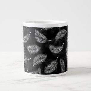 White feathers large coffee mug