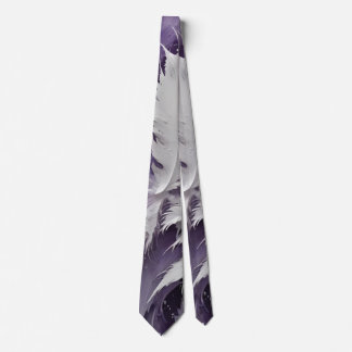 White Feathery and Purple Tie