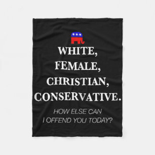 White Female Christian Conservative Republican Shi Fleece Blanket