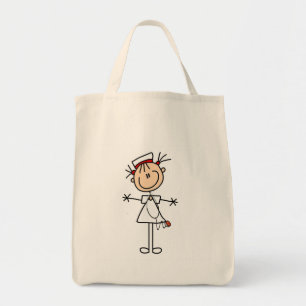White Female Stick Figure Nurse 2 Gifts Tote Bag