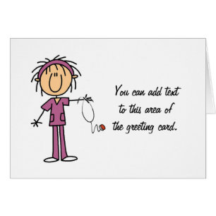 White Female  Stick Figure Nurse T-shirts and Gift