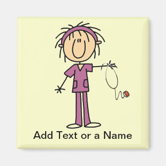 White Female Stick Figure Nurse T-shirts and Gift Magnet