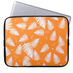 White Fern Plant Leaf Pattern Laptop Sleeve