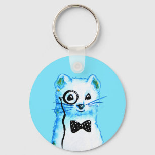 White Ferret QR Code Music Lover  Key Ring
