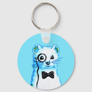 White Ferret QR Code Music Lover Key Ring