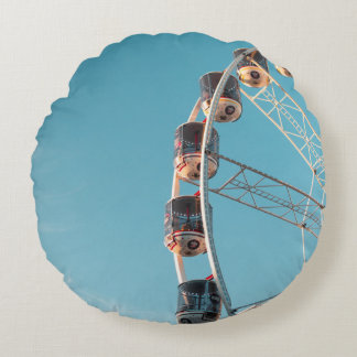 White ferries wheel in the morning round cushion
