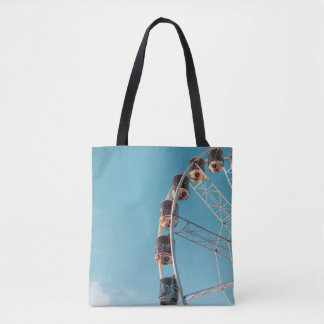 White ferries wheel in the morning tote bag