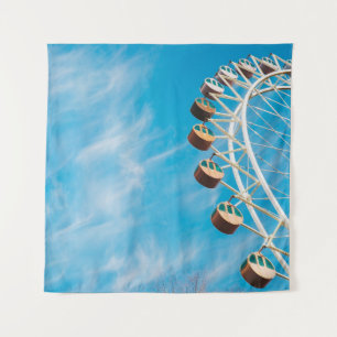 White Ferris wheel under clear sky in the morning Tapestry