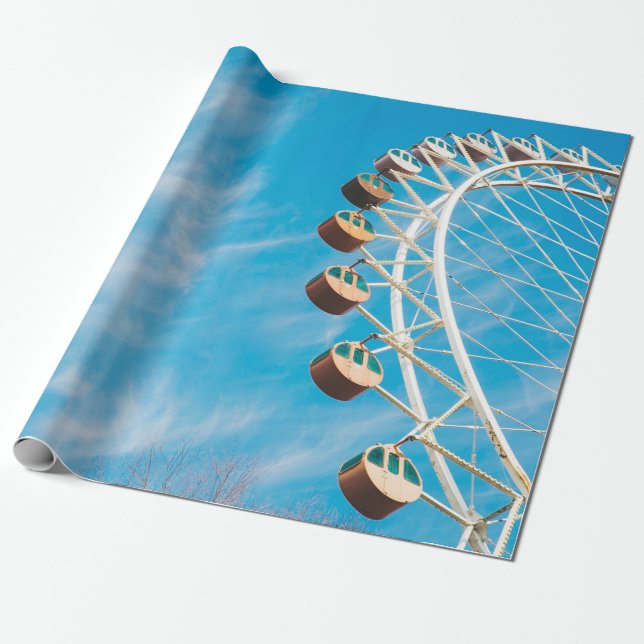 White Ferris wheel under clear sky in the morning Wrapping Paper (Unrolled)