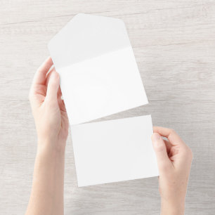 White #FFFFFF, Aqua Haze All In One Invitation