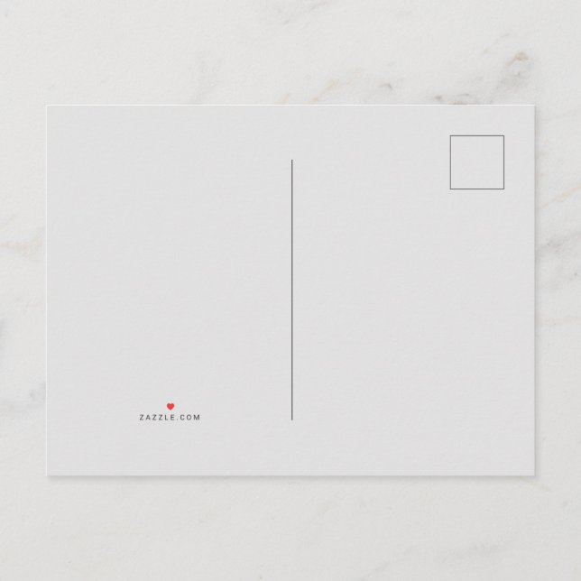 White #FFFFFF, Aqua Haze Announcement Postcard (Back)