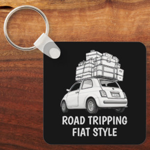 White Fiat Car Key Ring