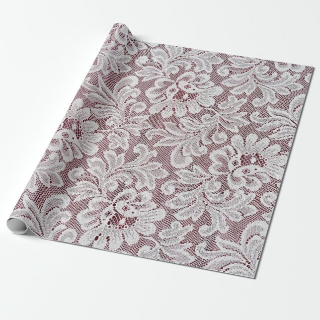 White fine elegance lace texture with seamless bea wrapping paper (Unrolled)