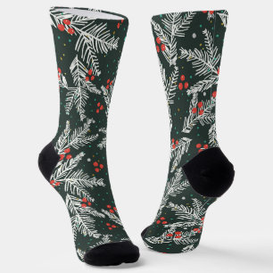 White Fir Branches Socks