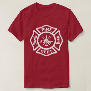 White Fire Department Badge T-Shirt