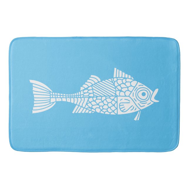 White Fish Bath Mat (Front)