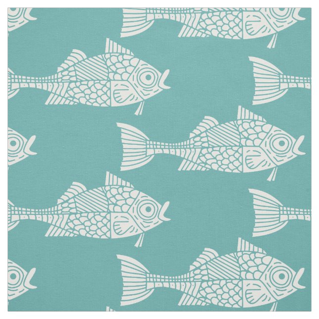 White Fish Fabric (Swatch)