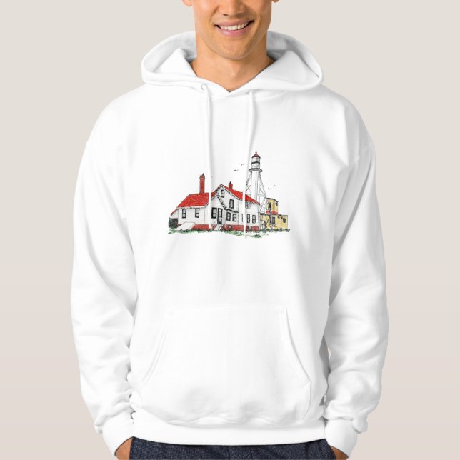 White Fish Point Lighthouse Michigan Hoodie (Front)