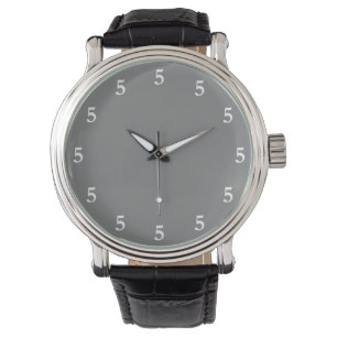 White Five o'Clock Somewhere on Medium Grey Watch