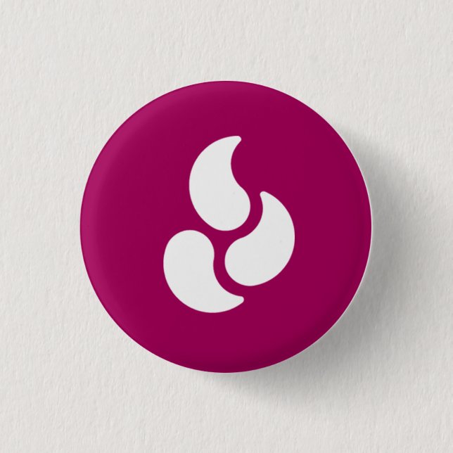 White Flame - Round Button (Front)