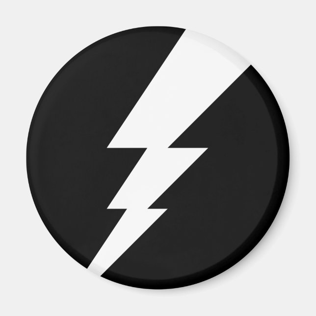 White Flash Lightning Bolt Magnet (Front)