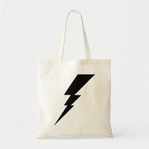 White Flash Lightning Bolt Tote Bag