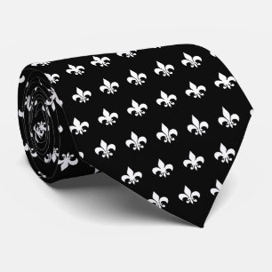 White Fleur De Lis - customise background colour Tie