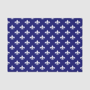 White Fleur-de-lis on Dark Navy Blue Tissue Paper