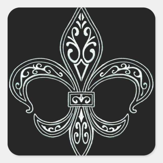 White Fleur De Lis Sticker (Front)