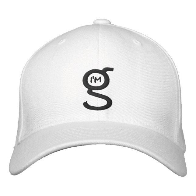 White Flex Fit Cap w Black I'm G Logo (Front)