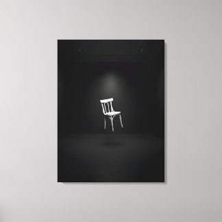 White floating chair in room canvas print