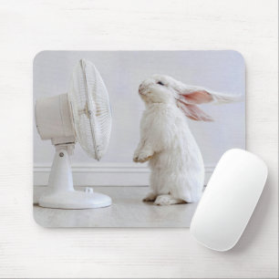 White Floppy-eared Rabbit Cooling Off Mouse Mat