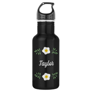White floral 532 ml water bottle