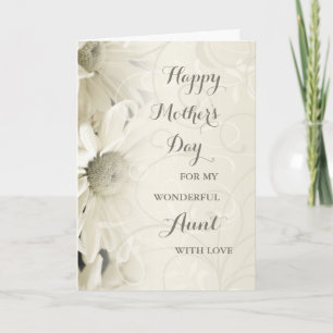 White Floral Aunt Happy Mother's Day Card