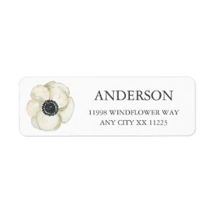 White Floral baby shower return address