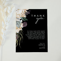 White Floral | Black Reception Thank You Card