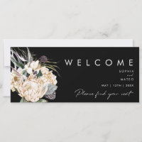 White Floral | Black Seating Chart Header