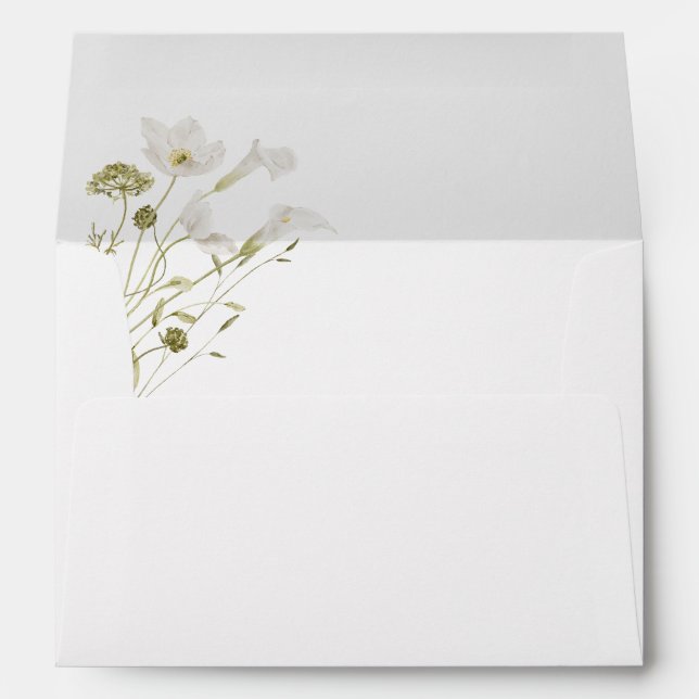 White Floral Bloom Envelope (Back (Bottom))