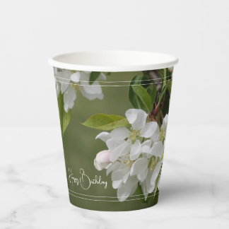 White Floral Blooms With Pink Paper Cups