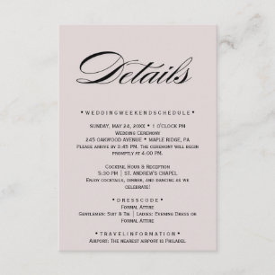 White Floral Blush Mauve Enclosure Card