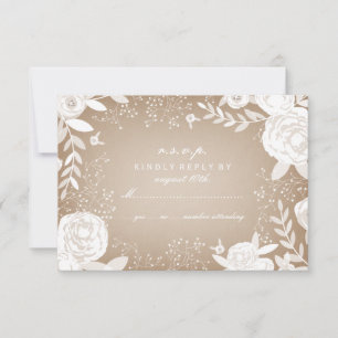 White Floral Border Card Stock Inspired RSVP