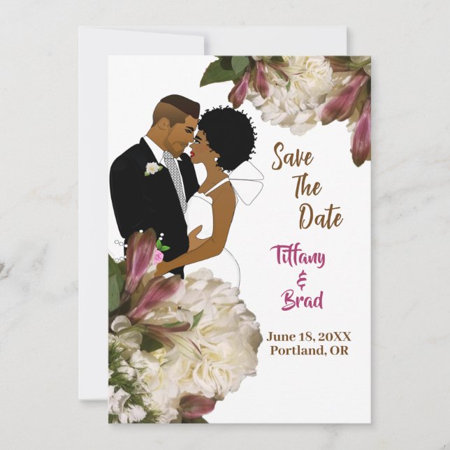 White Floral Botanical Wedding Save-the-date Save The Date (Front)