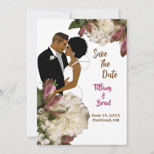 White Floral Botanical Wedding Save-the-date Save The Date