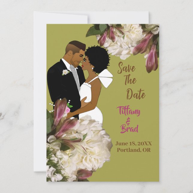 White Floral Botanical Wedding Save-the-date Save The Date (Front)
