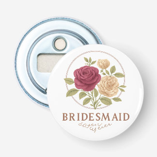 White Floral Bottle Opener - Bridesmaid