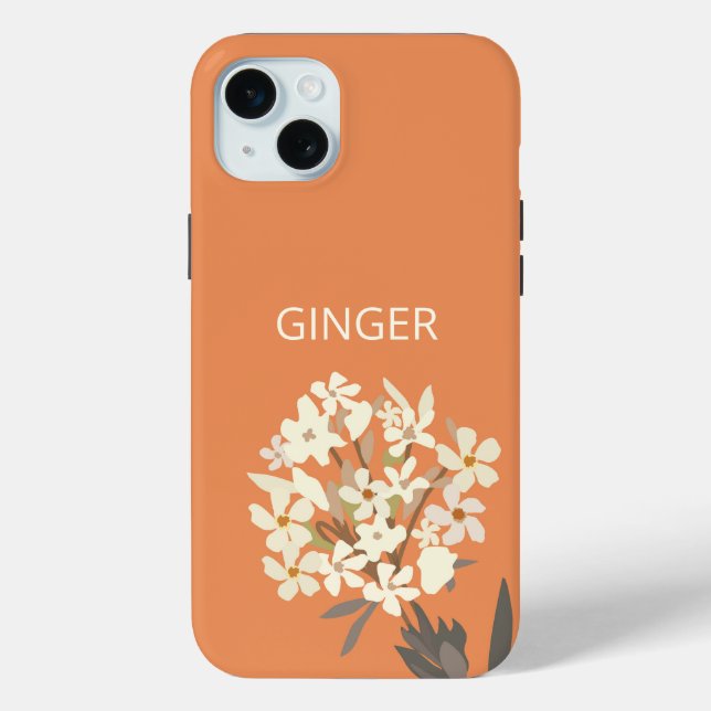 White Floral Bouquet Custom Name  Case-Mate iPhone Case (Back)