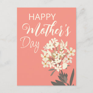 White Floral Bouquet / Mother's Day Postcard